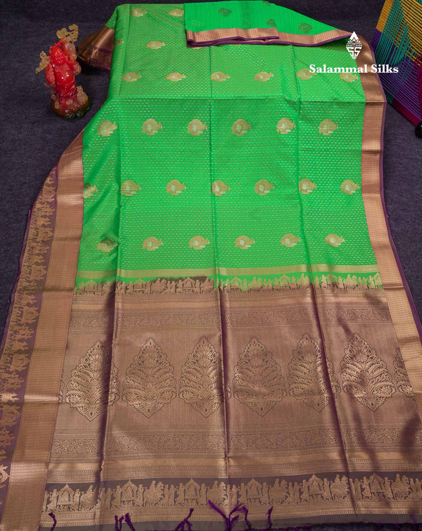 Beautiful Maroon Silver & Gold Zari Semi Soft Silk Saree With Contrast Bottle Green Traditional Pallaku  Evening Morning Border