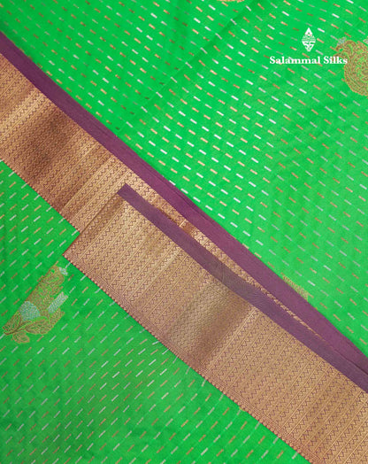 Beautiful Maroon Silver & Gold Zari Semi Soft Silk Saree With Contrast Bottle Green Traditional Pallaku  Evening Morning Border