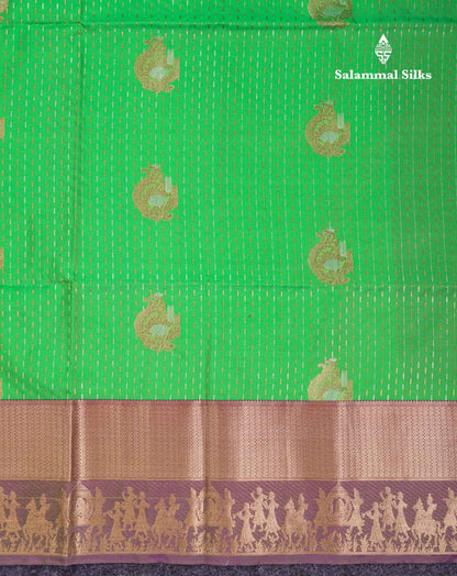 Beautiful Maroon Silver & Gold Zari Semi Soft Silk Saree With Contrast Bottle Green Traditional Pallaku  Evening Morning Border