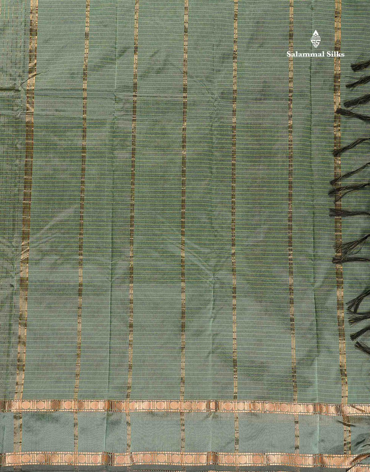 Semi Silk Saree - Wine Colour Body Small Checks With Butta & Traditional Rettapet Border