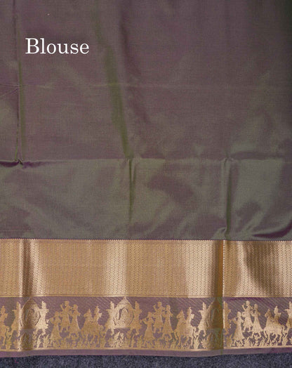 Beautiful Maroon Silver & Gold Zari Semi Soft Silk Saree With Contrast Bottle Green Traditional Pallaku  Evening Morning Border