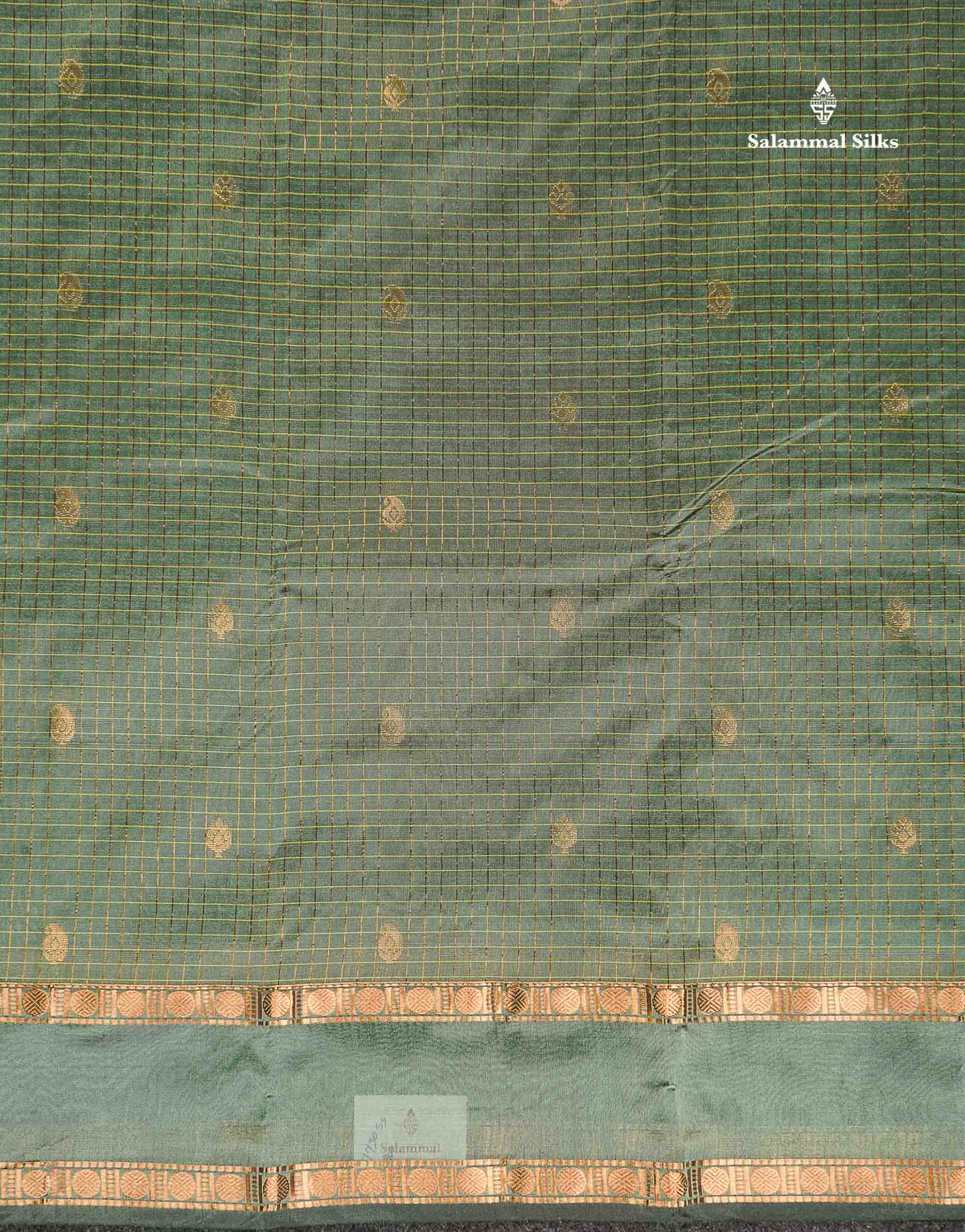 Semi Silk Saree - Wine Colour Body Small Checks With Butta & Traditional Rettapet Border