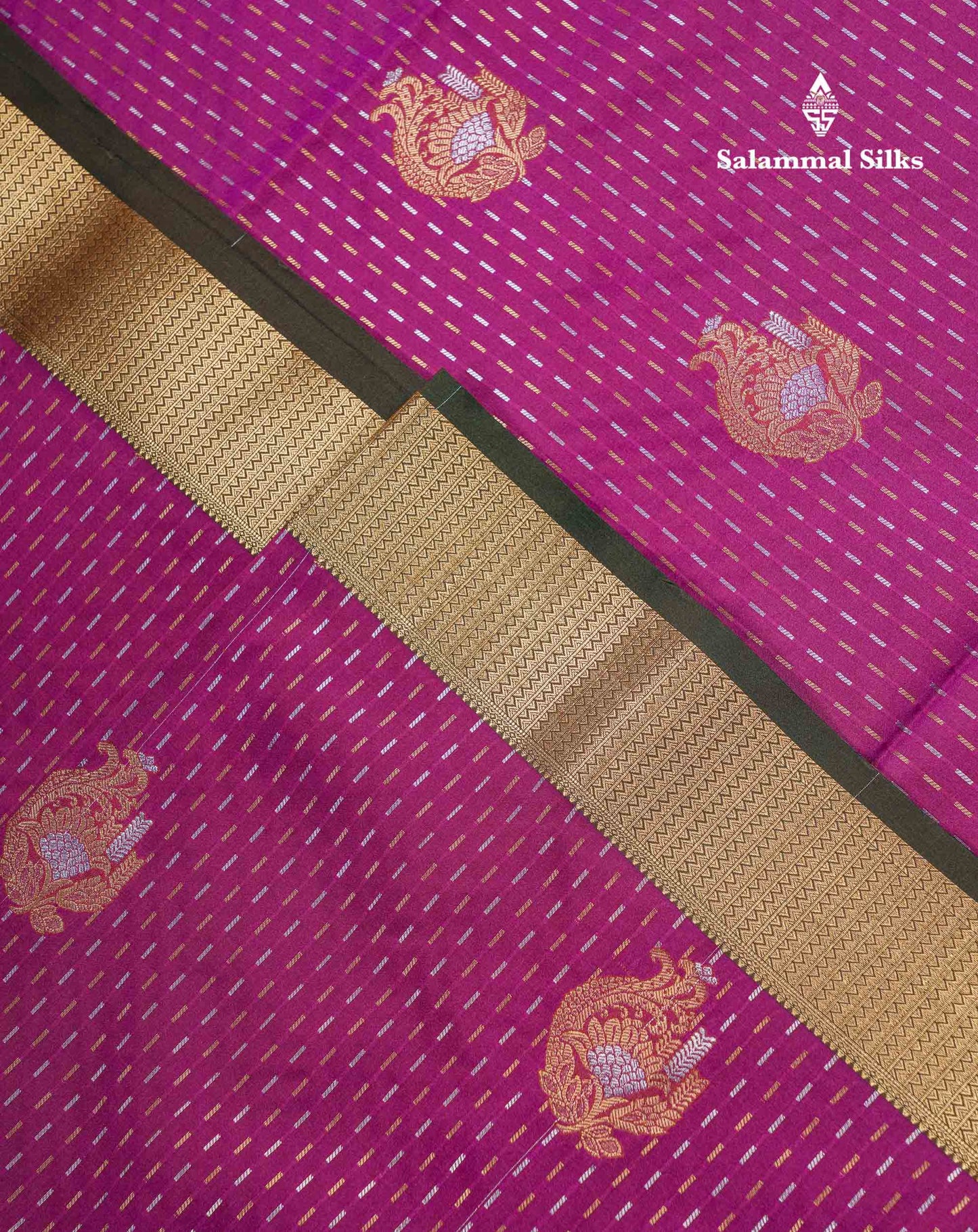 Beautiful Maroon Silver & Gold Zari Semi Soft Silk Saree With Contrast Bottle Green Traditional Pallaku  Evening Morning Border