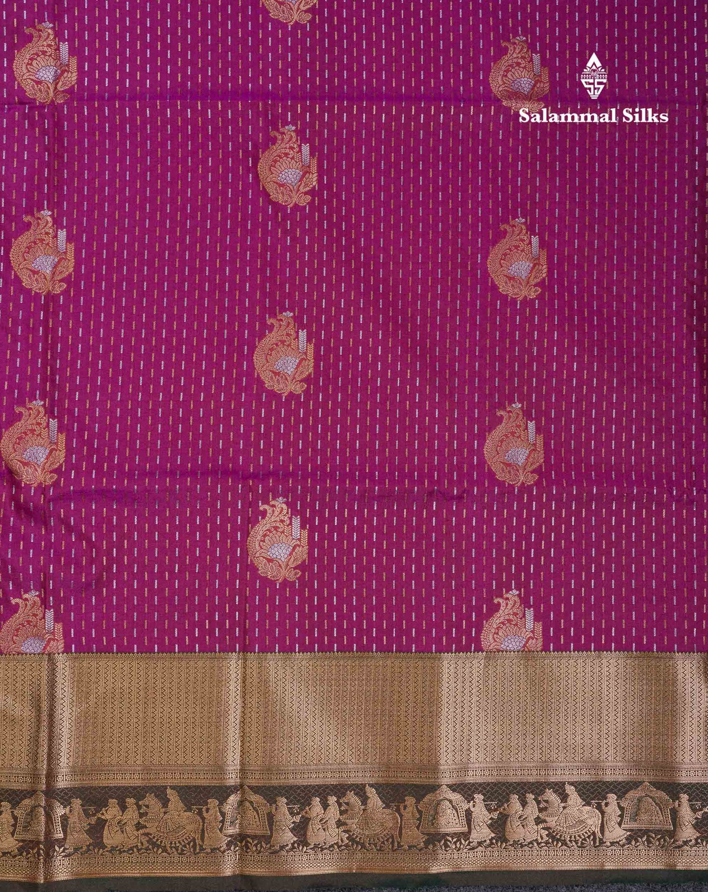 Beautiful Maroon Silver & Gold Zari Semi Soft Silk Saree With Contrast Bottle Green Traditional Pallaku  Evening Morning Border