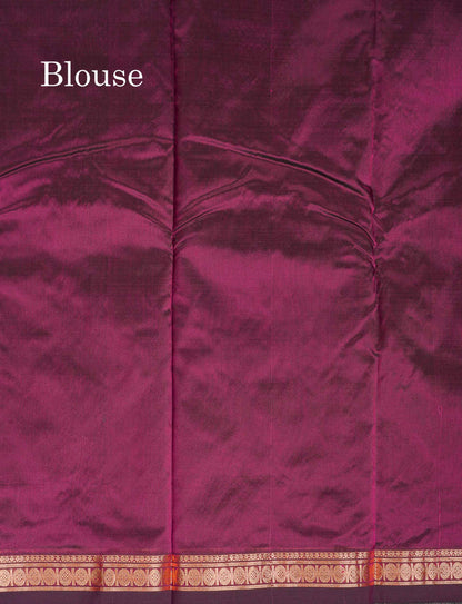 Semi Silk Saree - Magenta Colour Body Zari Butta With Traditional Small Border