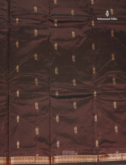 Semi Silk Saree - Magenta Colour Body Zari Butta With Traditional Small Border