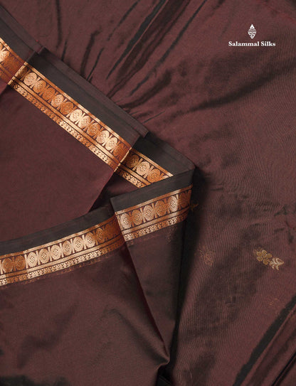 Semi Silk Saree - Magenta Colour Body Zari Butta With Traditional Small Border