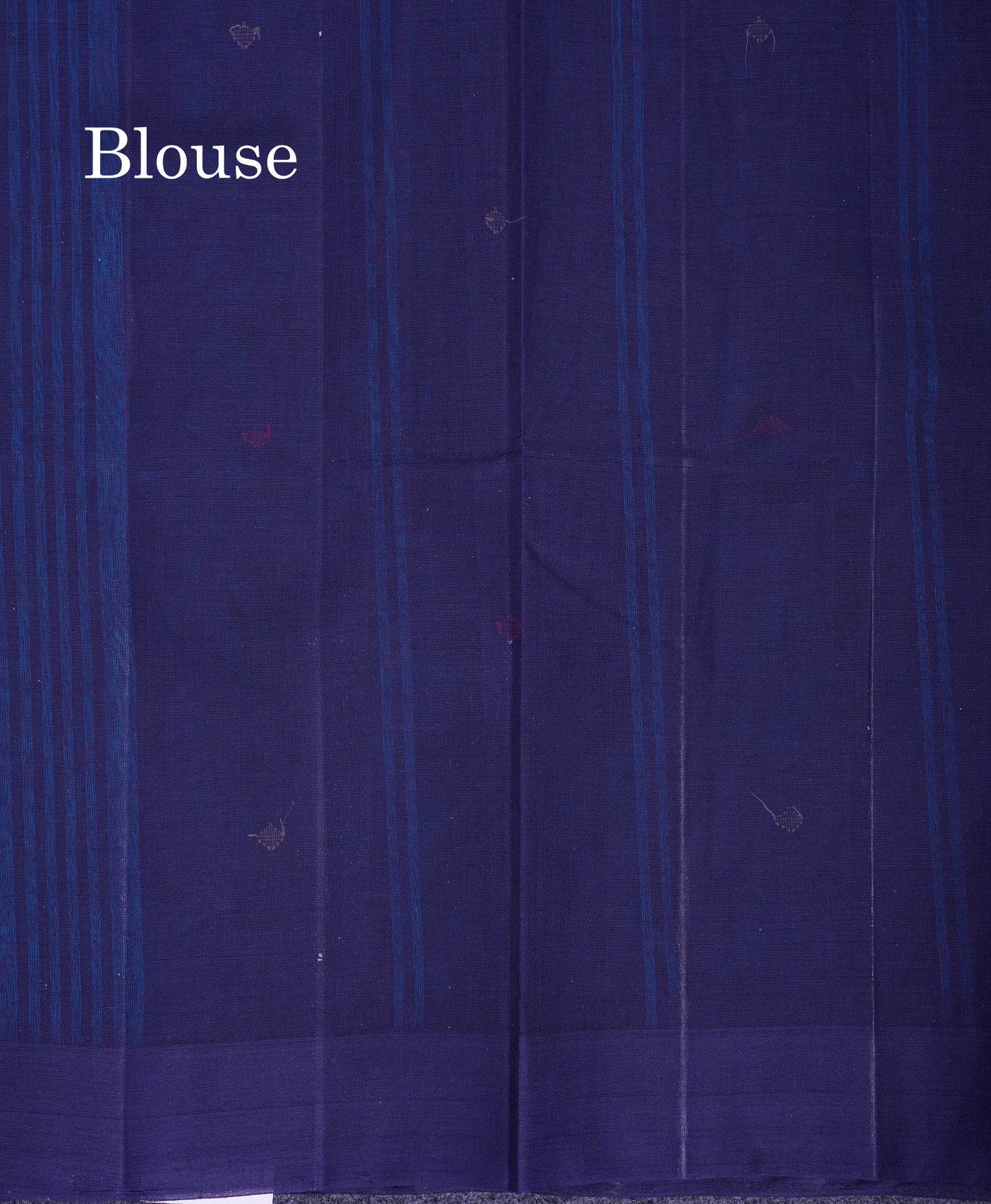 Beautiful Ramar Blue Thread Work Butta Handloom Pure Cotton Saree With Contrast Navy Blue Blouse