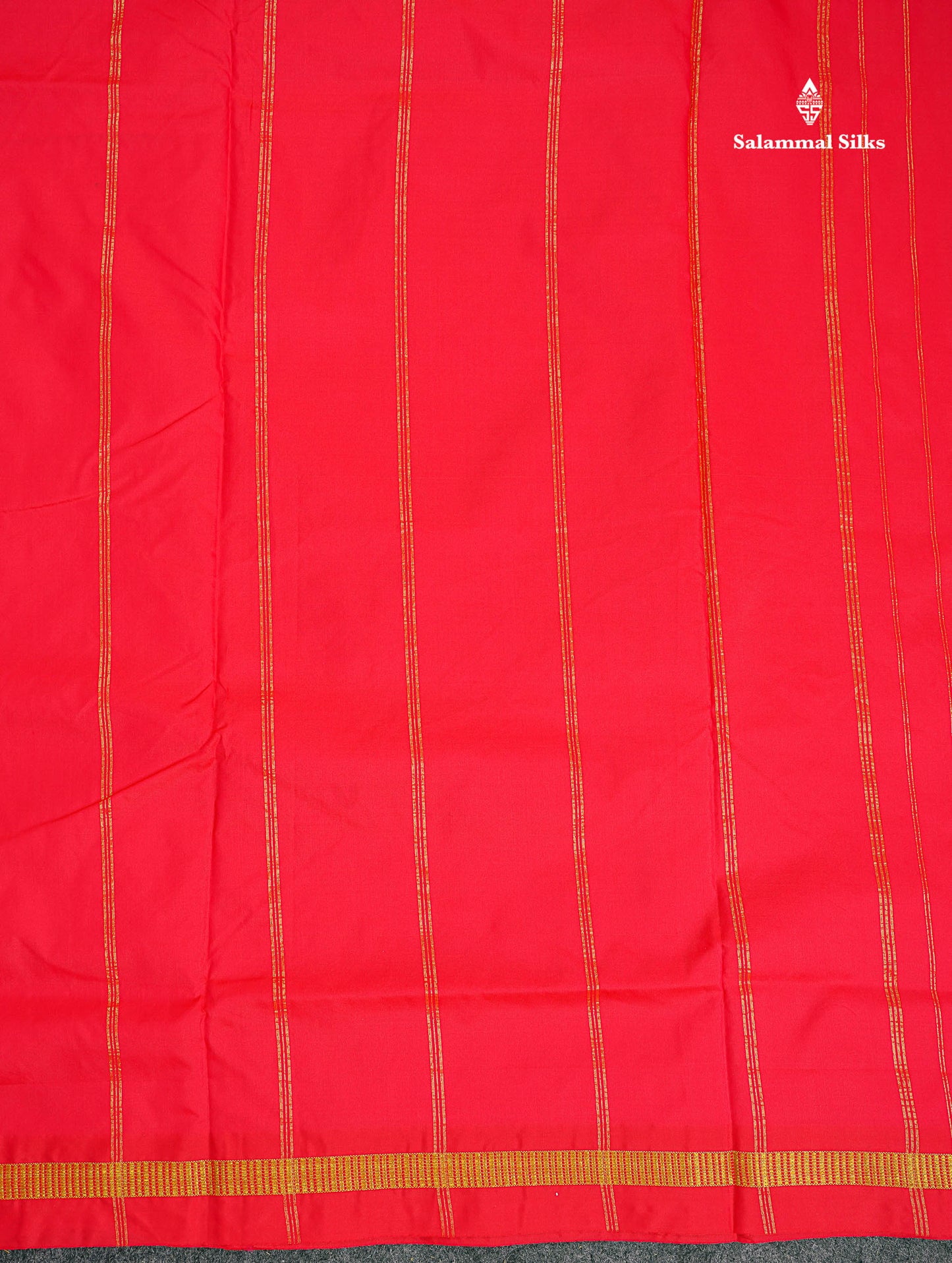 Semi Silk Saree - Dual Tone Red Colour Body Plain With Small Border | 10.5 Yards