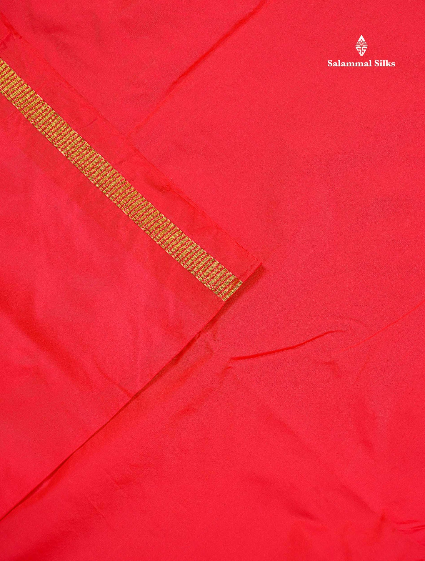 Semi Silk Saree - Dual Tone Red Colour Body Plain With Small Border | 10.5 Yards
