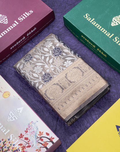 Olive Violet Fancy Semi Silk Saree