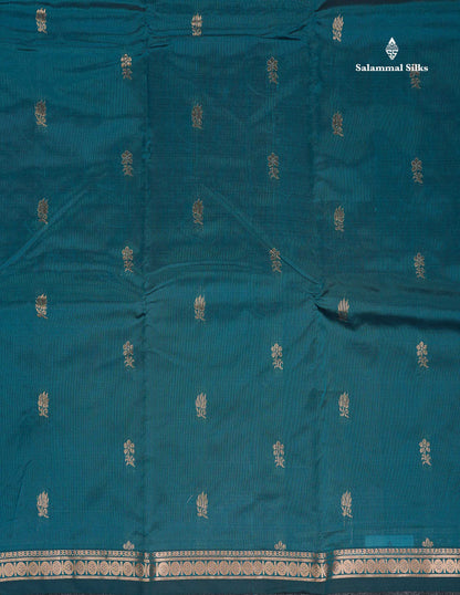 Semi Silk Saree - Magenta Colour Body Zari Butta With Traditional Small Border