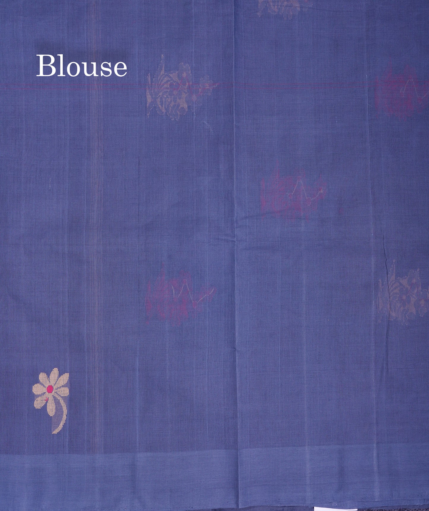 Beautiful Dark Maroon Thread Work Butta Handloom Pure Cotton Saree With Contrast Blueish Grey Blouse