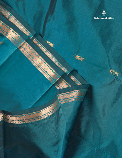 Semi Silk Saree - Magenta Colour Body Zari Butta With Traditional Small Border