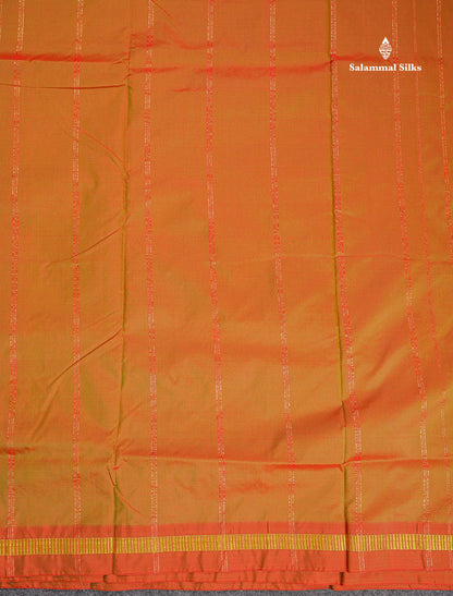 Semi Silk Saree - Dual Tone Red Colour Body Plain With Small Border | 10.5 Yards
