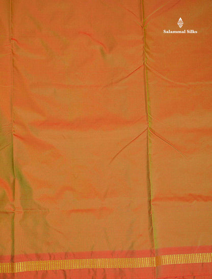 Semi Silk Saree - Dual Tone Red Colour Body Plain With Small Border | 10.5 Yards