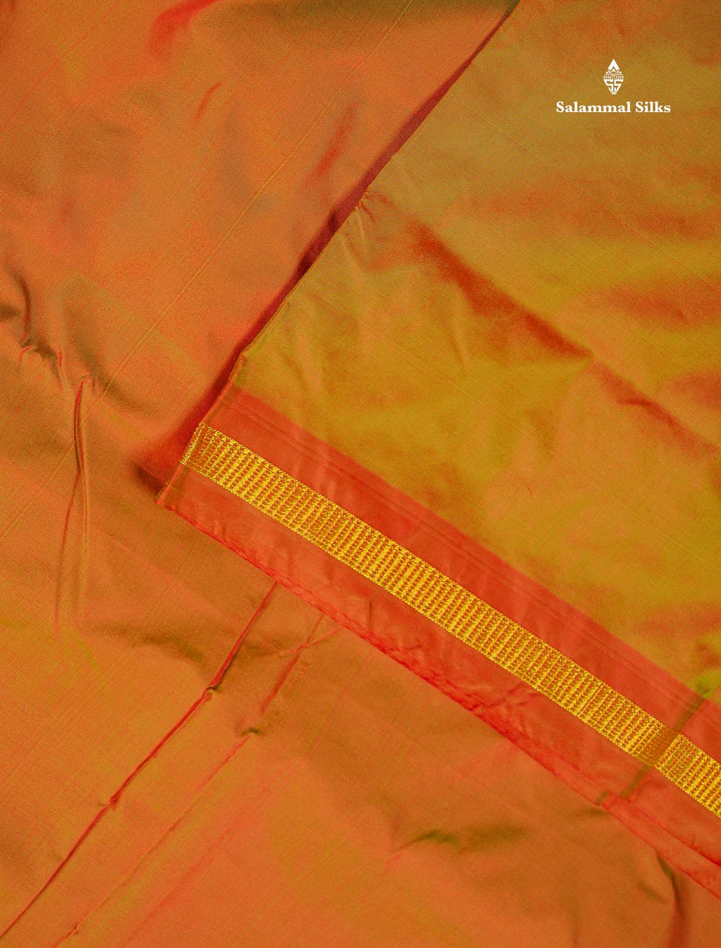 Semi Silk Saree - Dual Tone Red Colour Body Plain With Small Border | 10.5 Yards