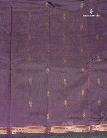 Semi Silk Saree - Magenta Colour Body Zari Butta With Traditional Small Border