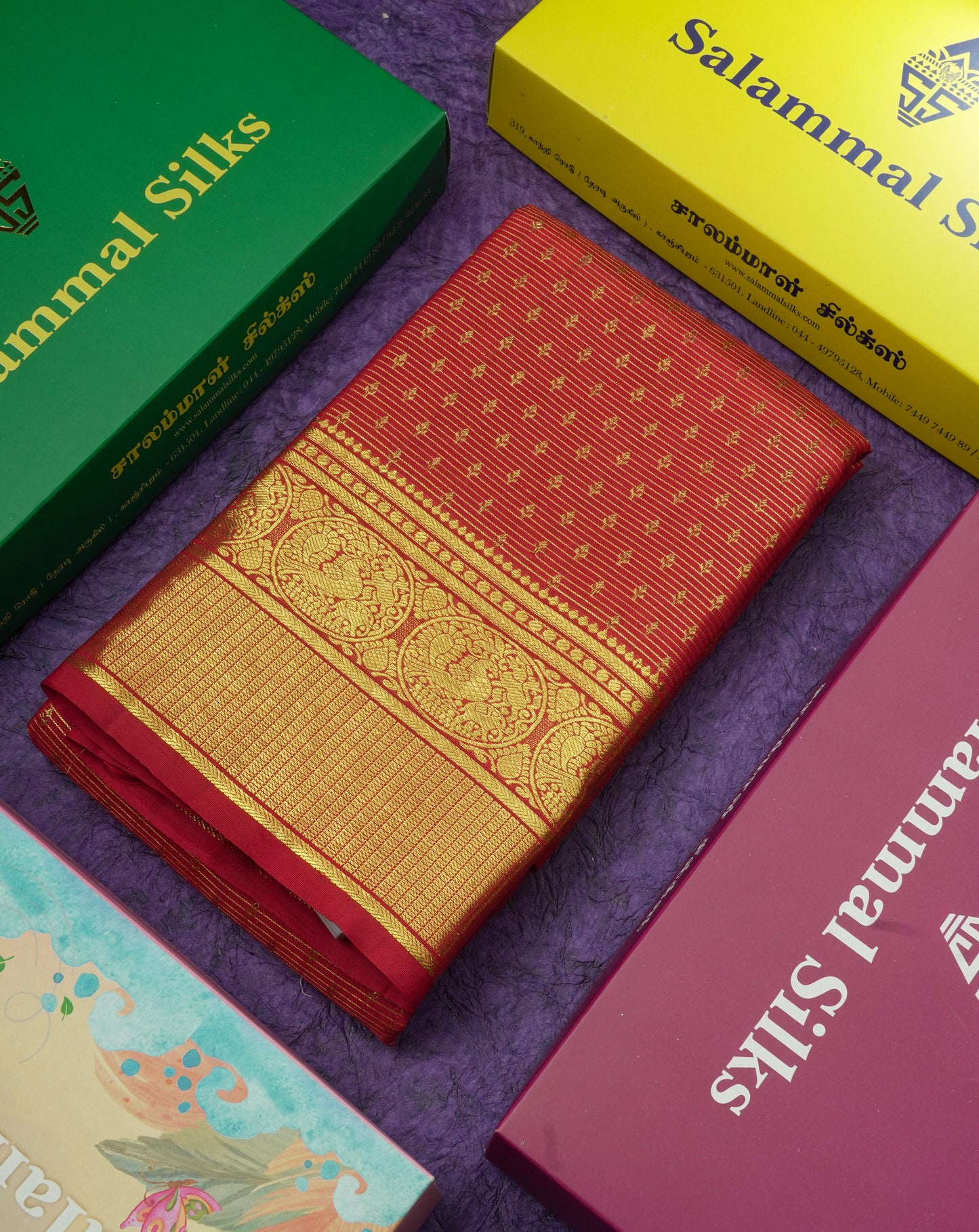 Kanjivaram Maroon Vaira oosi Pure Silk Saree With Traditional Gold Zari Border