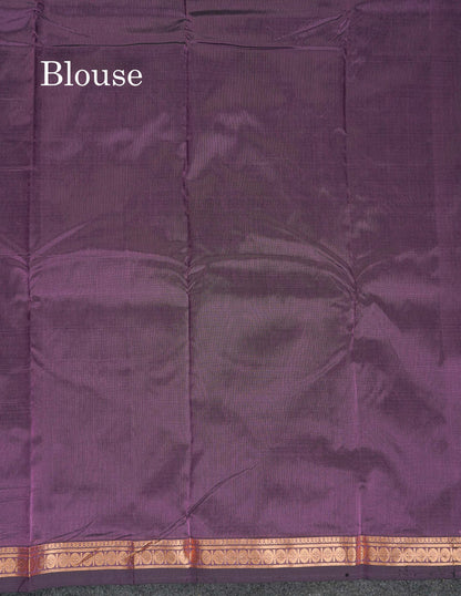 Semi Silk Saree - Magenta Colour Body Zari Butta With Traditional Small Border
