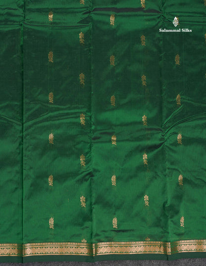 Semi Silk Saree - Magenta Colour Body Zari Butta With Traditional Small Border