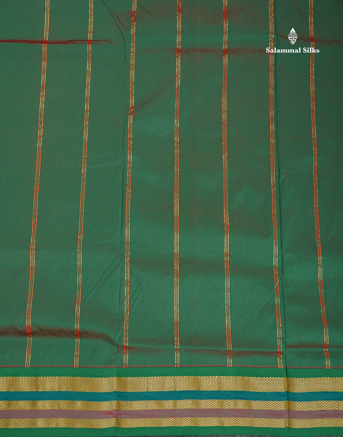 Semi Silk Saree - Pink Colour Body Plain With Contrast Green Traditional Border | 10.5 Yards