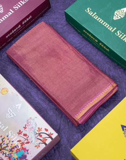 Violet Beautiful Tissue Pure Sungudi Cotton Saree With Small Border