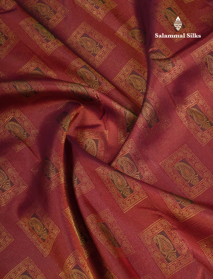Beautiful Dark Maroon Bridal Meenakari Work Pure Kanjivaram Silk Saree With Traditional Border