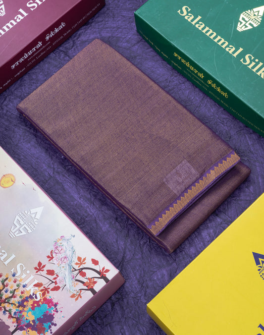 Violet Beautiful Tissue Pure Sungudi Cotton Saree With Small Border
