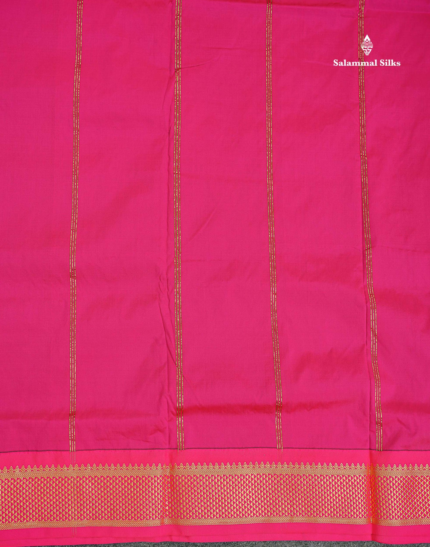 Semi Silk Saree - Green Colour Body Plain With Contrast Pink Border | 9 Yards