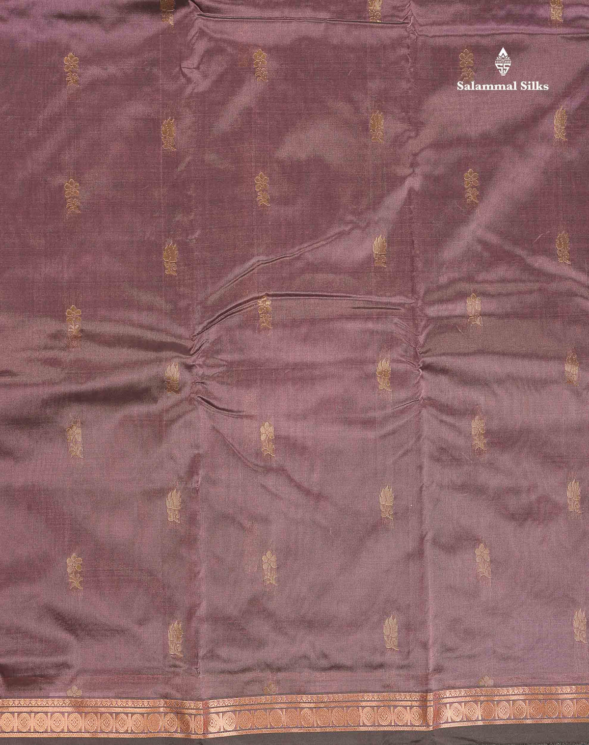 Semi Silk Saree - Chocolate Brown Colour Body Zari Butta With Traditional Small Border