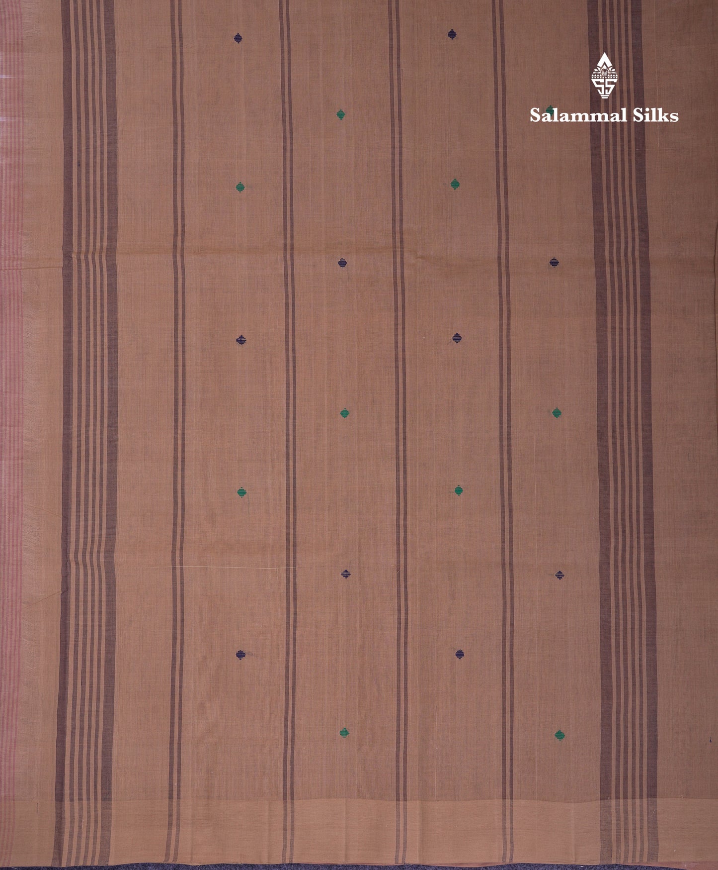 Beautiful Onion Pink Thread Work Butta Handloom Pure Cotton Saree With Contrast Sandal Blouse