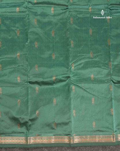 Semi Silk Saree - Chocolate Brown Colour Body Zari Butta With Traditional Small Border