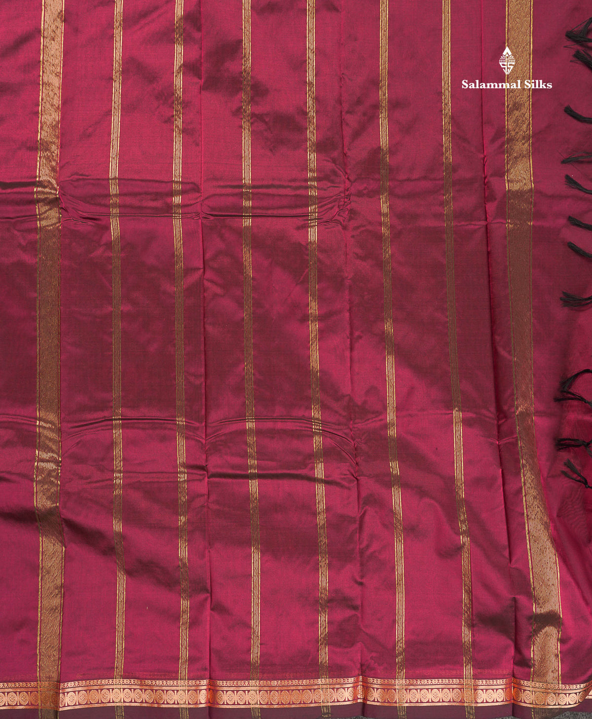 Semi Silk Saree - Chocolate Brown Colour Body Zari Butta With Traditional Small Border