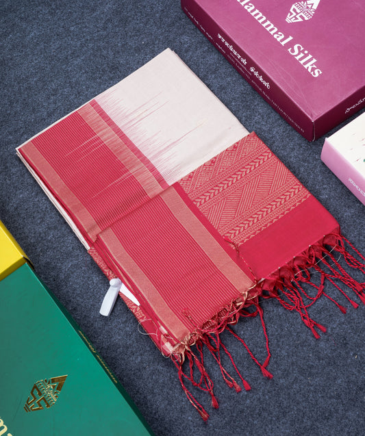 Beautiful Sandal Pure Kanjivaram Soft Silk Saree With Maroon Border