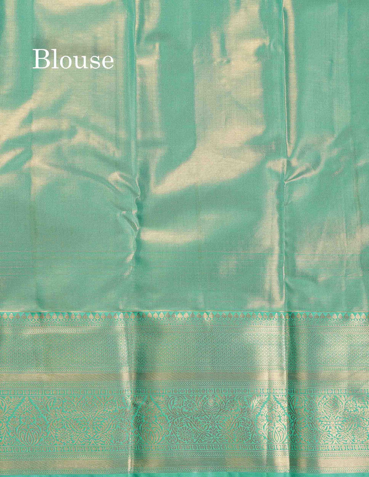 Tissue Bridal Semi Silk Saree -  Peach Colour Body With Contrast Sapphire Green Border