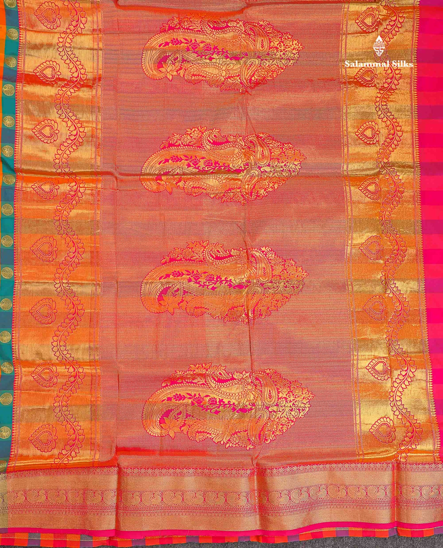 Semi Silk Saree - Multicolour Body Checks With Butta & Traditional Border | 9.5 Yards