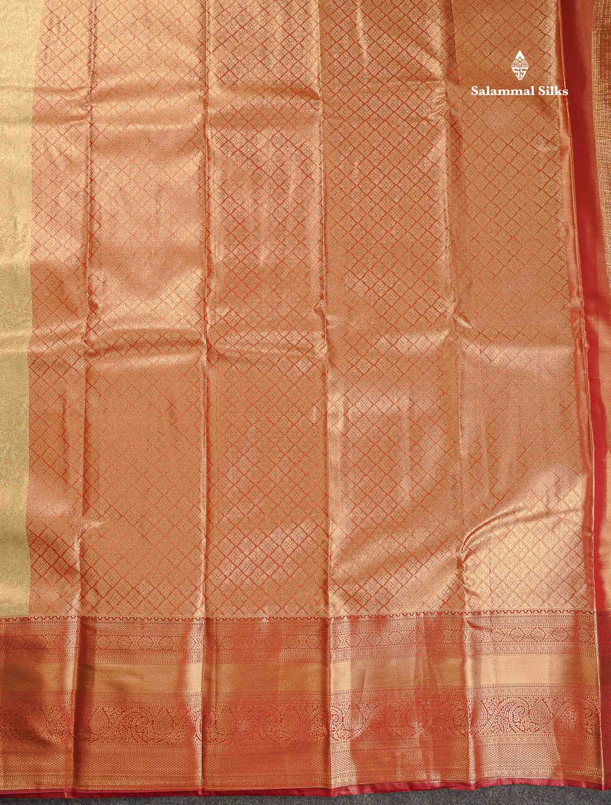 Tissue Bridal Semi Silk Saree -  Cream Yellow Colour Body With Contrast Maroon Border