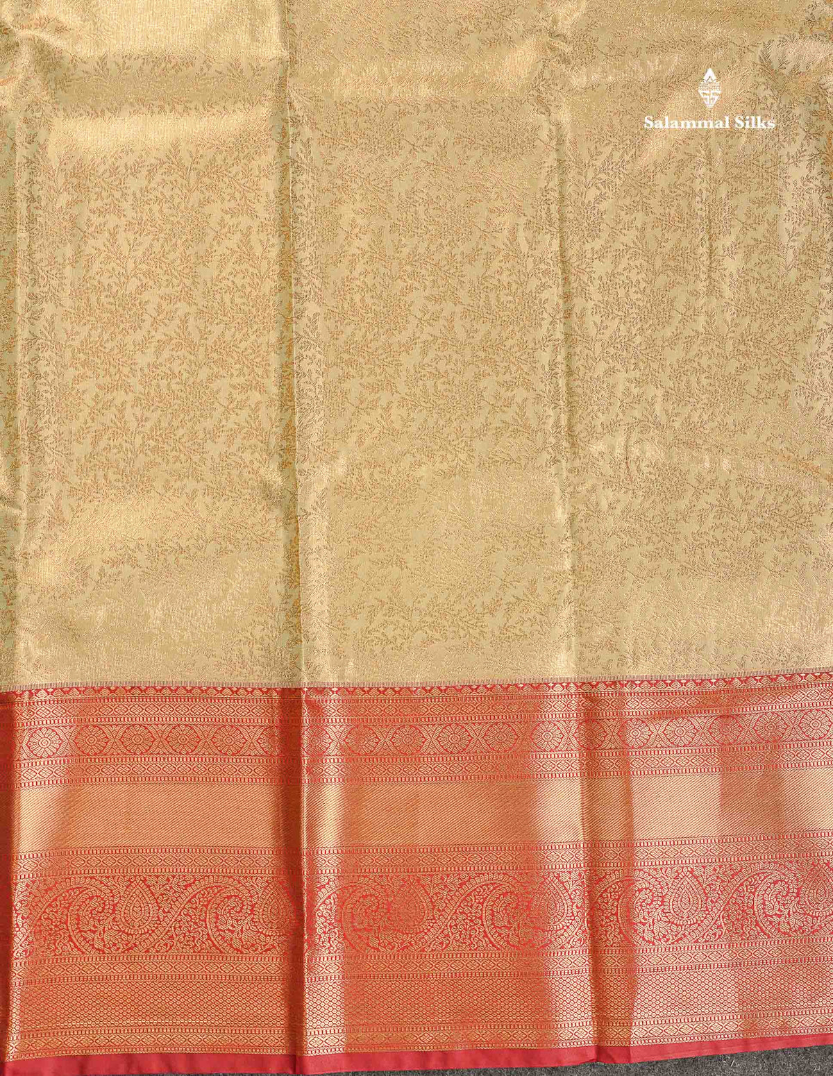 Tissue Bridal Semi Silk Saree -  Cream Yellow Colour Body With Contrast Maroon Border