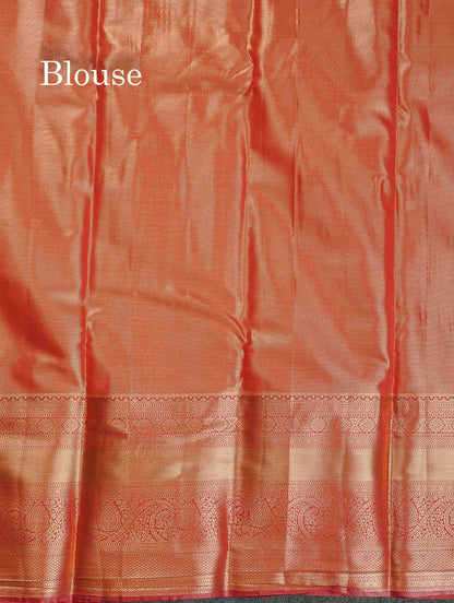 Tissue Bridal Semi Silk Saree -  Cream Yellow Colour Body With Contrast Maroon Border