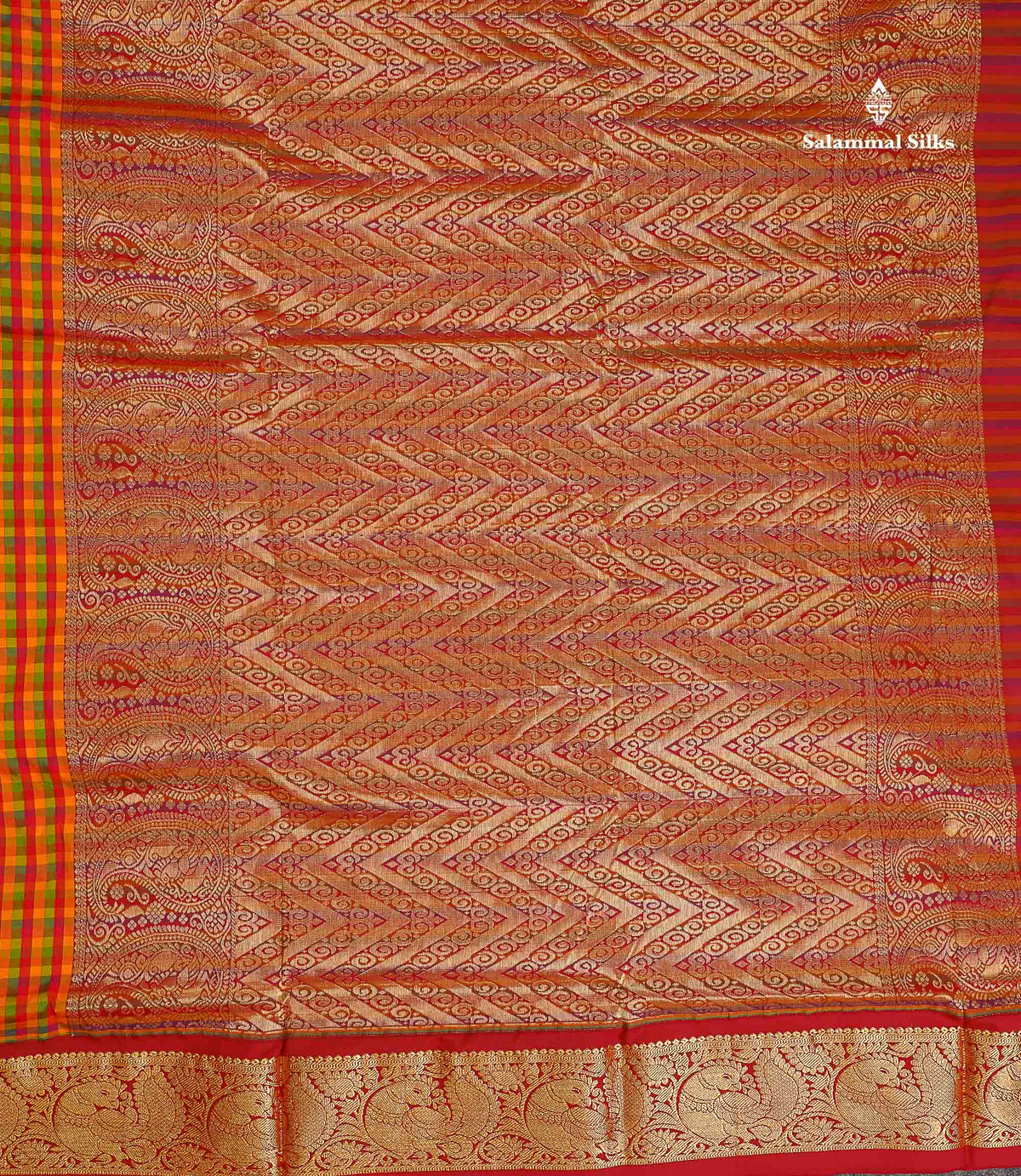 Semi Silk Saree - Multicolour Colour Body Checks With Contrast Maroon Traditional Border | 10 Yards