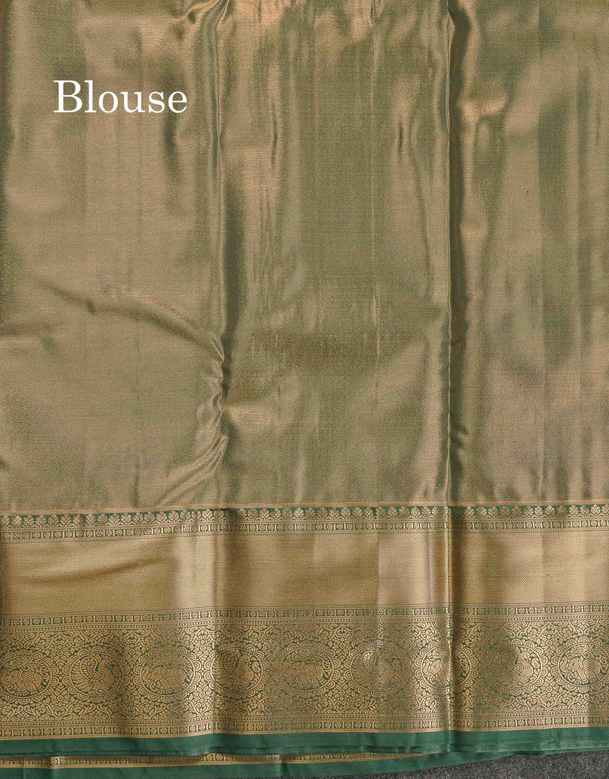 Tissue Bridal Semi Silk Saree -  Golden Sandal Colour Body With Contrast Bottle Green Border