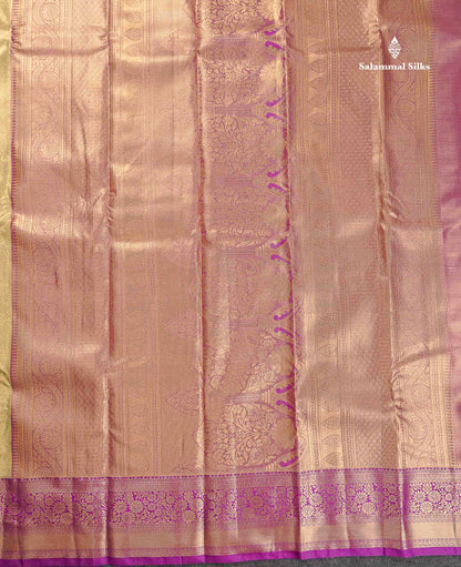 Tissue Bridal Semi Silk Saree - Pista Green Colour Body With Contrast Vadamalli Border