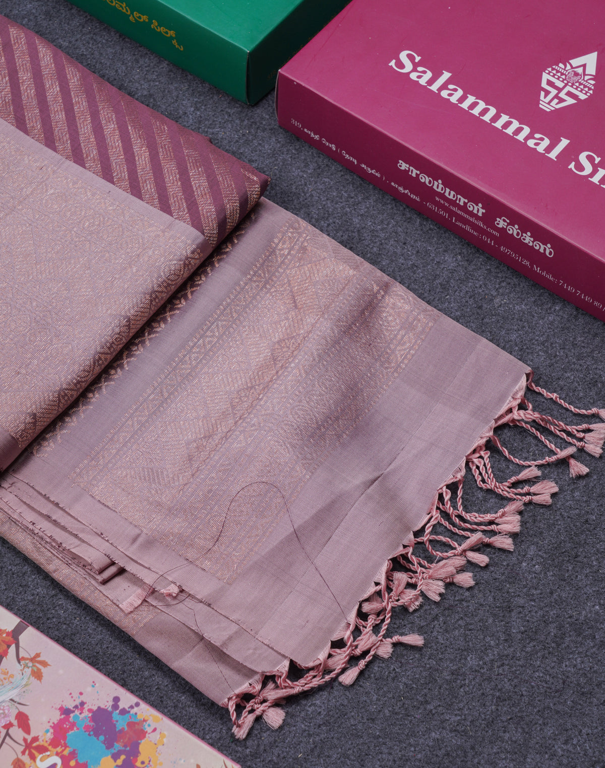 Beautiful Chocolate Brown Pure Kanjivaram Soft Silk Saree With Contrast Onion Pink Border