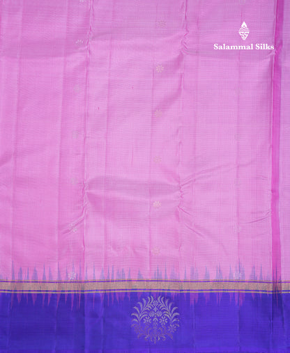 Beautiful Dual Tone Rexona Green Pure Kanjivaram Silk Saree With Contrast Navy Blue Fancy Border