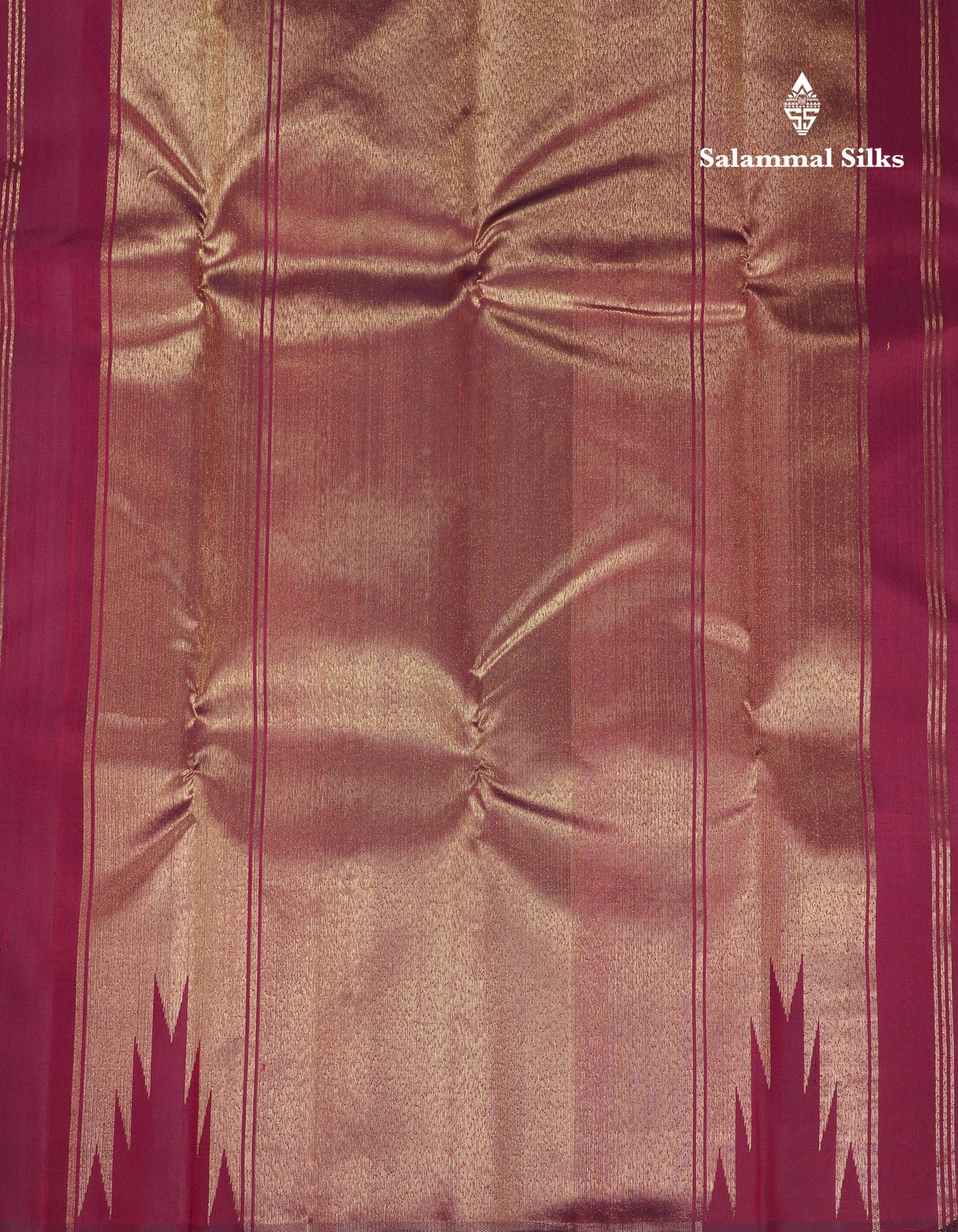 Beautiful Dual Tone Navy Blue 8Kol Pure Kanjivaram Silk Saree With Traditional Temple Border