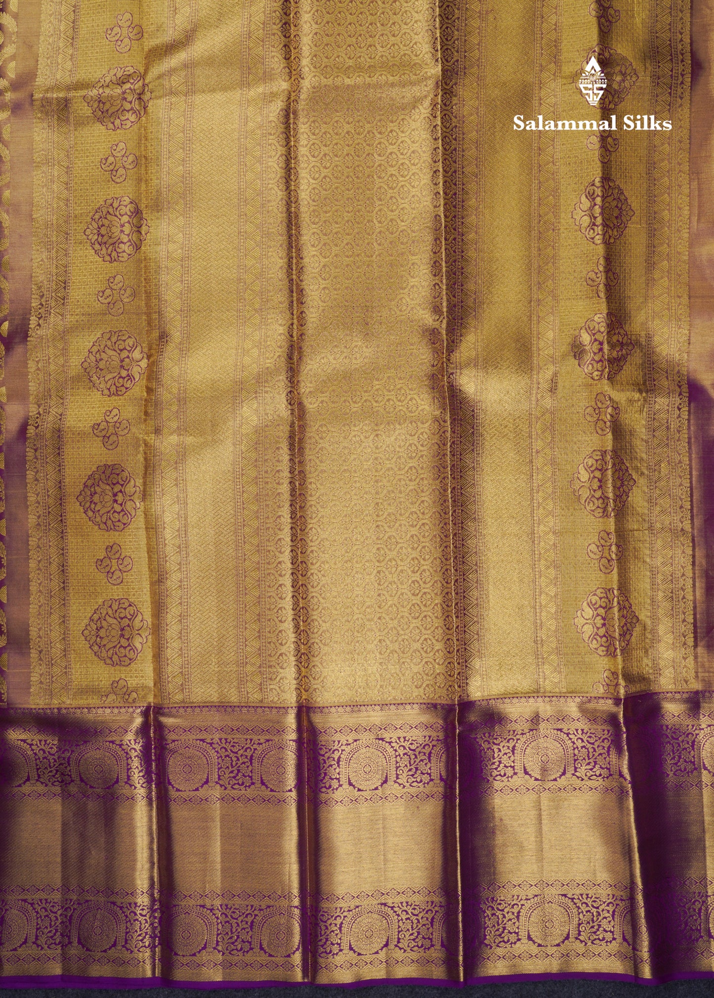 Beautiful Light Violet Tissue Bridal Pure Kanjivaram Silk Saree With Contrast Dark Purplea Traditional Evening Morning Border