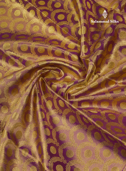 Beautiful Light Violet Tissue Bridal Pure Kanjivaram Silk Saree With Contrast Dark Purplea Traditional Evening Morning Border