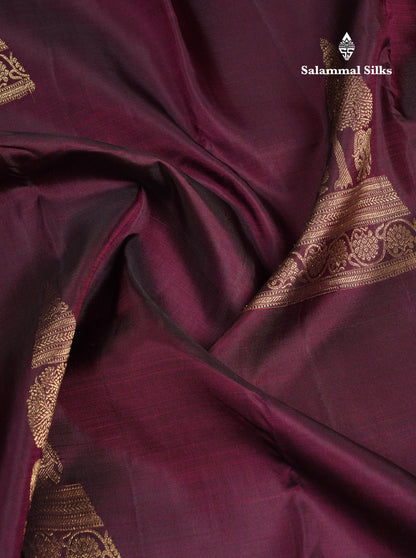 Beautiful Dark Maroon Fancy Pure Kanjivaram Silk Saree With Blouse