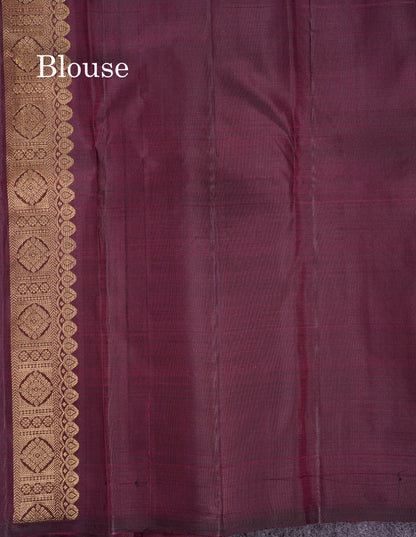 Beautiful Dark Maroon Fancy Pure Kanjivaram Silk Saree With Blouse
